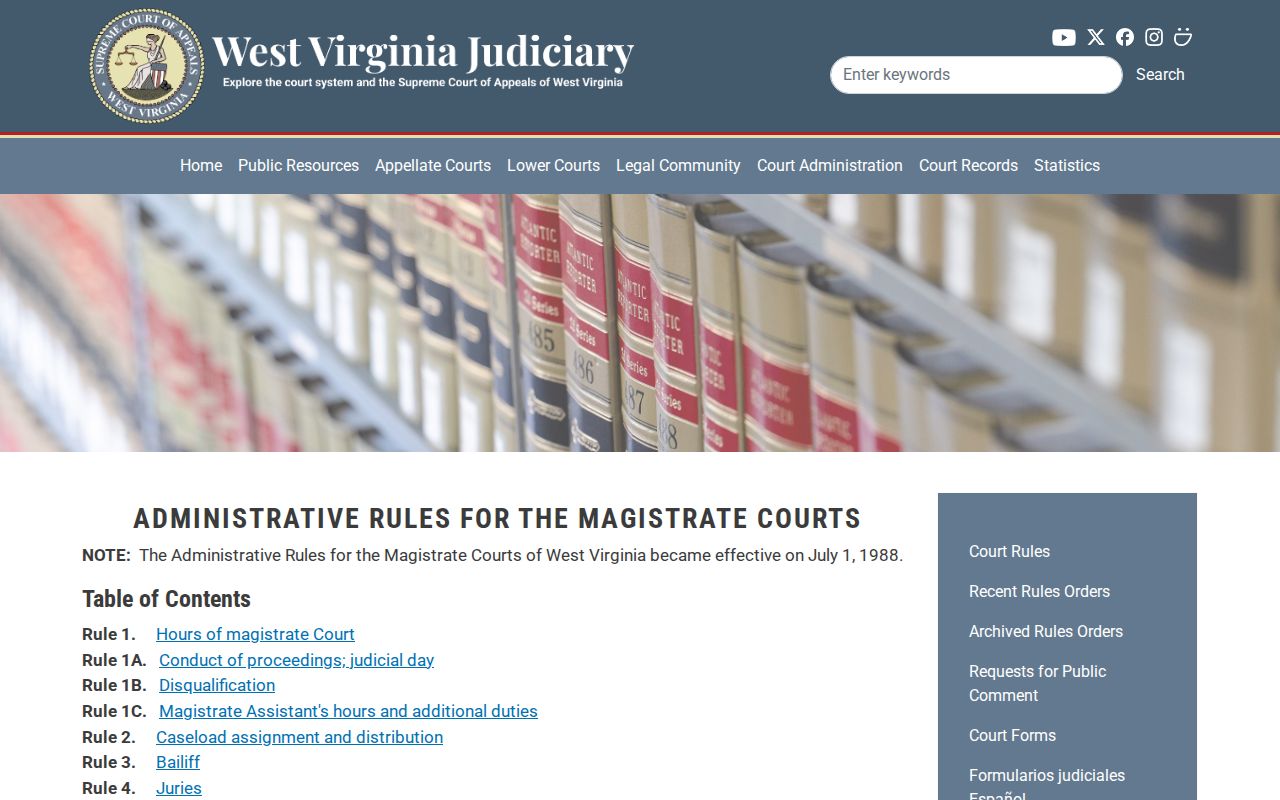 Magistrate administrative copy rules for Mineral County records