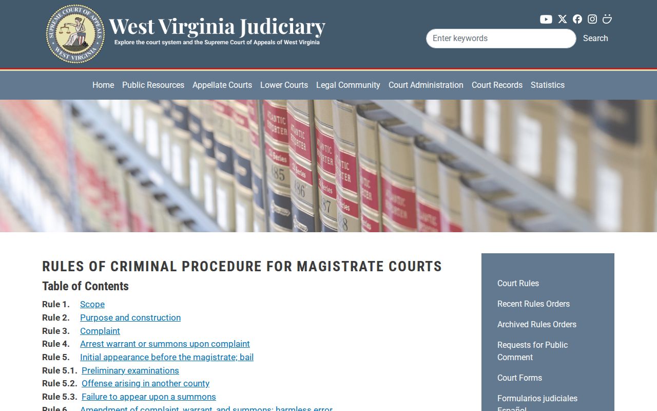 Magistrate criminal procedure rules used in Mineral County