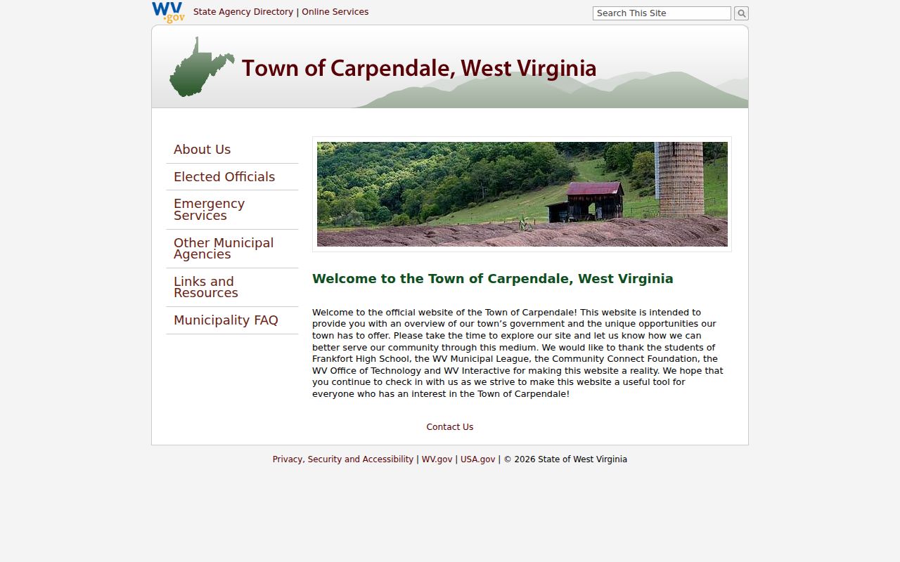 Official Town of Carpendale page used for municipal record routing