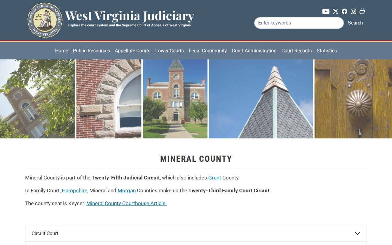 Official West Virginia Judiciary Mineral County court information